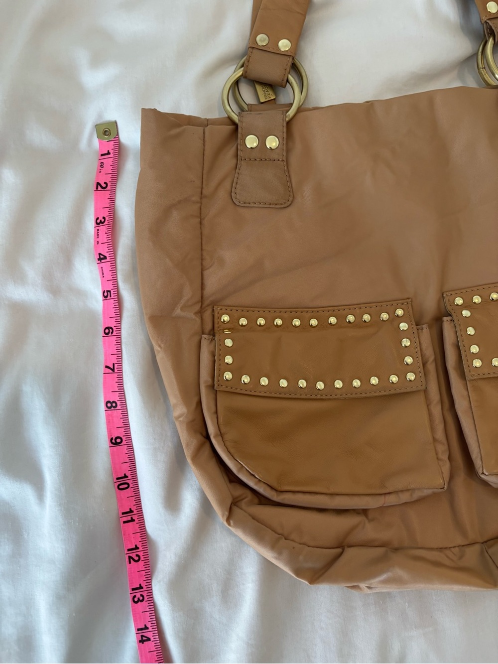 Kenneth Cole Tan Stud-Accent Tote Bag NWOT - Picture 9 of 15
